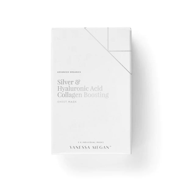 Silver & Hyaluronic Acid Collagen Boosting Sheet Mask - 3 Pack